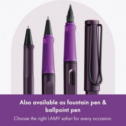 Lamy safari violett-brombeere – Tintenroller mit ergonomischem Griffstück & Strichstärke M – für angenehm langes Schreiben – aus robustem ASA-Kunststoff – inklusive Tintenroller-Mine M 63 in schwarz