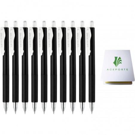 ZEBRA SARASA NANO 0,3 mm Gel-Kugelschreiber, 10er-Pack (schwarz) mit Haftnotizen-Vorteilsset (JJH72-BK)