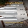 Dayspring Pens personalisierter Abingdon-Kugelschreiber. Gravierter Geschenkstift in Chrom. Drehbarer Kugelschreiber mit mittlerer Spitze und schwarzer Tinte. Einzigartiges Geschenk mit eingraviertem Namen für Geburtstage, Jubiläen, Firmenfeiern