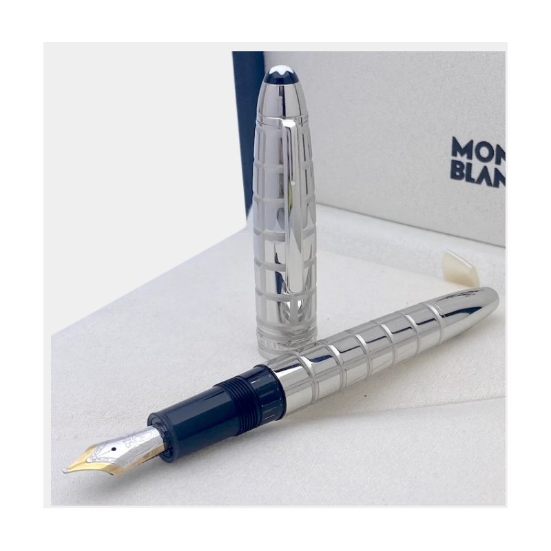 Montblanc Solitaire Platinum-Plated Facet LeGrand Füllfederhalter