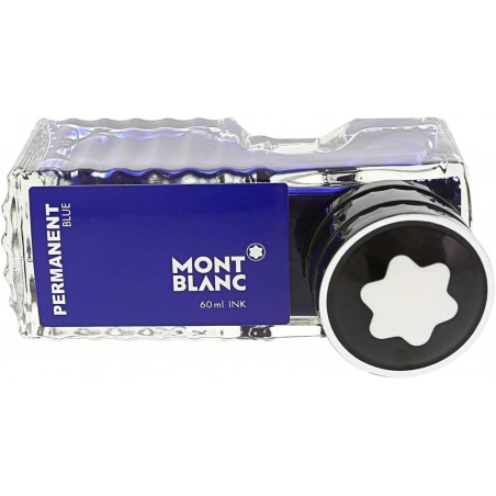 Montblanc Tintenflasche Permanent Blue 107756 – Dokumentensichere Nachfülltinte in Marineblau für Füllfederhalter, Schreibfedern und Kalligraphiestifte – 60 ml Tintenfass