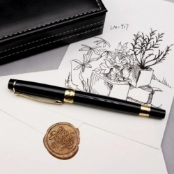 Metallfüller F-Feder, Kolbenfüller mit Absorber und Stift für Etui, Stift für Business, Frauen, Männer, Journal