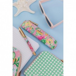 Lilly Pulitzer Set mit Metallstift und Reißverschlusstasche, schwarzer Tintenstift mit Stiftetui aus veganem Leder (über Amore Spritzer)