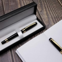 Metallfüller F-Feder, Kolbenfüller mit Absorber und Stift für Etui, Stift für Business, Frauen, Männer, Journal