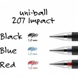 Sanford Brands Uni-Ball 207 Impact Gelstift, schwarz, (12er-Pack)