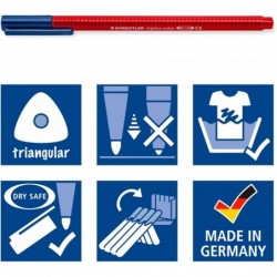 Staedtler 323 Triplus Colour Fasermaler, 1,0 mm, Schwarz, 10er Pack