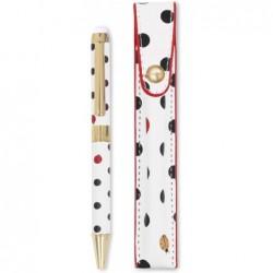 Kate Spade New York Stylus-Stift für Touchscreens, Metall-Kugelschreiber mit schwarzer Tinte und Aufbewahrungstasche (Ladybug Dot)