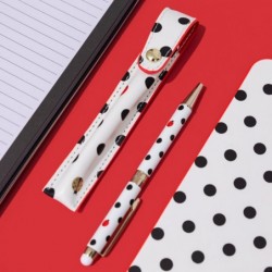 Kate Spade New York Stylus-Stift für Touchscreens, Metall-Kugelschreiber mit schwarzer Tinte und Aufbewahrungstasche (Ladybug Dot)