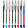 Pentel® RSVP® Kugelschreiber, feine Spitze, 0,7 mm, transparenter Schaft, schwarze Tinte, 5er-Pack