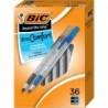 BIC Round Stic Grip Xtra Comfort Kugelschreiber, Tintenstifte mit mittlerer Spitze (1,2 mm), Schwarz und Blau, weicher Griff für mehr Komfort und Kontrolle, 36 Stück (GSMG361-AST)