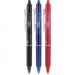 PILOT FriXion Clicker, löschbare, nachfüllbare und einziehbare Geltintenstifte, feine Spitze, schwarze/blaue/rote Tinte, 3er-Pack (31467)