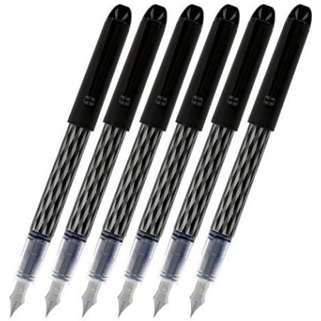 Pilot Varsity Einweg-Füller, schwarze Tinte (90010), 6er-Pack