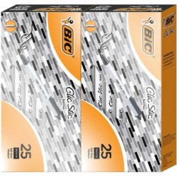 BIC Clic Stic Druckkugelschreiber, mittlere Spitze 1,0 mm, 50 Stück (schwarz)