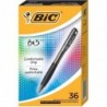 BIC® BU3 Druckkugelschreiber, 36er-Box, mittlere Spitze, 1,0 mm, schwarzer Schaft, schwarze Tinte