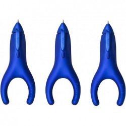 PenAgain Ergo-Sof Druckkugelschreiber, Blau, Schwarze Tinte (00021), 3er-Pack