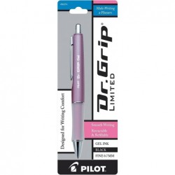 PILOT Dr. Grip Limited, nachfüllbarer und einziehbarer Geltinten-Kugelschreiber, feine Spitze, verschiedene Schaftfarben, schwarze Tinte, Einzelstift (36274)