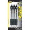 Pilot, G2 Premium Gel-Tintenroller, extrafeine Spitze 0,5 mm, 4er-Pack, schwarz