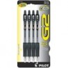 Pilot, G2 Premium Gel-Tintenroller, extrafeine Spitze 0,5 mm, 4er-Pack, schwarz