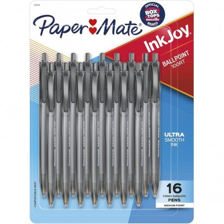 Paper Mate InkJoy 100RT Druckkugelschreiber, mittlere Spitze, Schwarz, 16er-Pack (1952705)