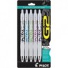 Pilot, G2 Premium Gel-Tintenroller, feine Spitze 0,7 mm, Fashion Collection, verschiedene Farben, 5er-Pack