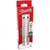 SHARPIE S-Gel Metal RT Gelstift, 0,7 mm mittlere Spitze, Champagnergehäuse, schwarze Tinte, 2/Packung