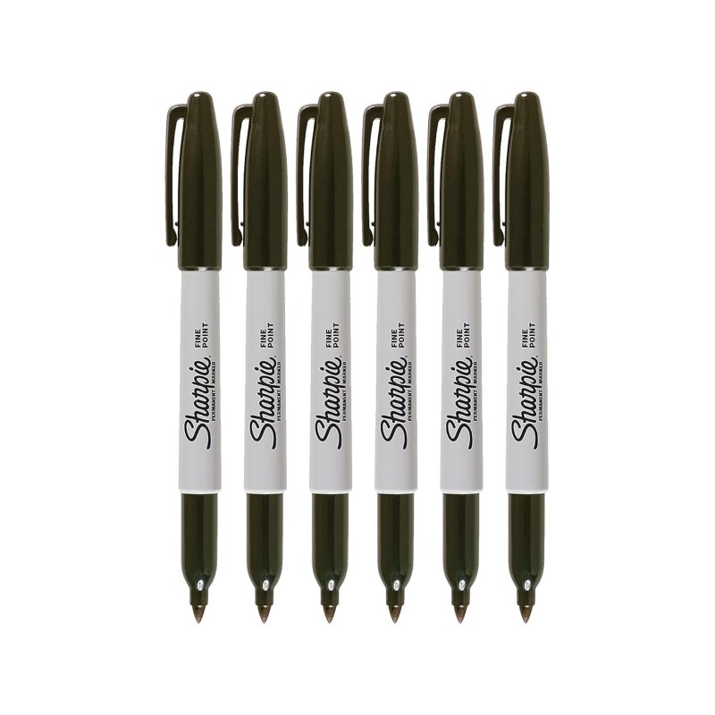 Sharpie 30101 Permanentmarker mit feiner Spitze, Schwarz, 6er-Pack