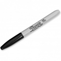 Sharpie 30101 Permanentmarker mit feiner Spitze, Schwarz, 6er-Pack