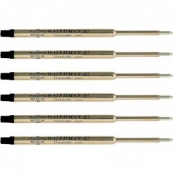 Waterman Kugelschreibermine, mittlere Spitze, schwarze Tinte, 6er-Pack (83425)