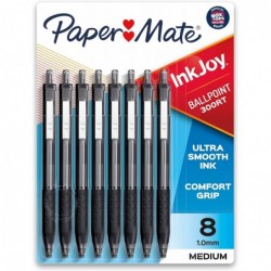 Paper Mate InkJoy 300RT Druckkugelschreiber, mittlere Spitze (1,0 mm), schwarz, 8 Stück