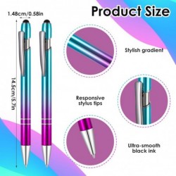 Amaxiu 2-in-1-Kugelschreiber mit Stylus-Spitze, 6 Stück 1,0 mm einziehbare Tintenroller, Metallkugelschreiber, schwarze Tinte, Schreibstift, Touchscreens, Stylus-Stift für Büro- und Schulbedarf