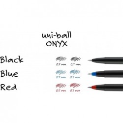 uni-ball 60143 Onyx Rollerball-Stift auf Farbstoffbasis, schwarze Tinte, feines Dutzend