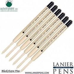 Lanier Kombipack – 6er-Pack – Monteverde® Soft Roll™ Extrafeine Kugelschreiber-P11-Pastentinten-Nachfüllung, kompatibel mit den meisten Kugelschreibern im Parker®-Stil – Schwarz (extrafeine Spitze 0,5 mm)