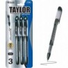 BAZIC Taylor Tintenroller, 0,7 mm, Farbe Schwarz, Regulator-Flüssigtintenstifte, Rollkugelschreiber für sanftes Schreiben fürs Büro (3/Packung), 1 Packung