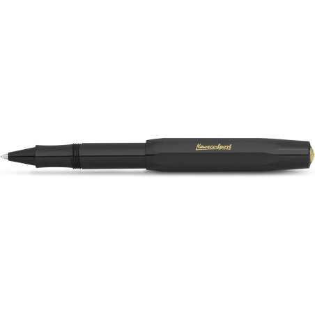 Kaweco CLASSIC SPORT Gel-/Kugelschreiber schwarz I inkl. 0,7mm Rollerball-Mine für Linkshänder und Rechtshänder im klassischen Design mit Keramikkugel I Gel-Rollerball 13cm