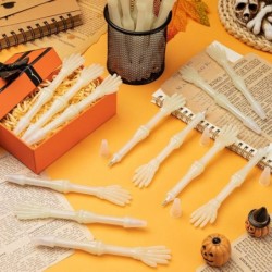 WDAHDHP Im Dunkeln leuchtende Stifte in Großpackung, 30 Stück Halloween-Rollerball mit Skeletthänden, Gel-Tintenstifte für Krankenschwestern und Ärzte mit schwarzer Tinte für Schüler, Lehrer, Büro, Schulbedarf, Halloween-Geschenke