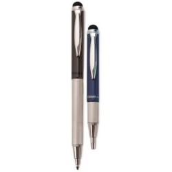 ZEBRA StylusPen Teleskop-Kugelschreiber/Stylus, schwarze Tinte, blau/grauer Schaft