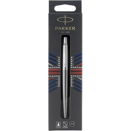 Parker® Jotter Kugelschreiber, mittlere Spitze, 0,7 mm, Edelstahlschaft, schwarze Tinte