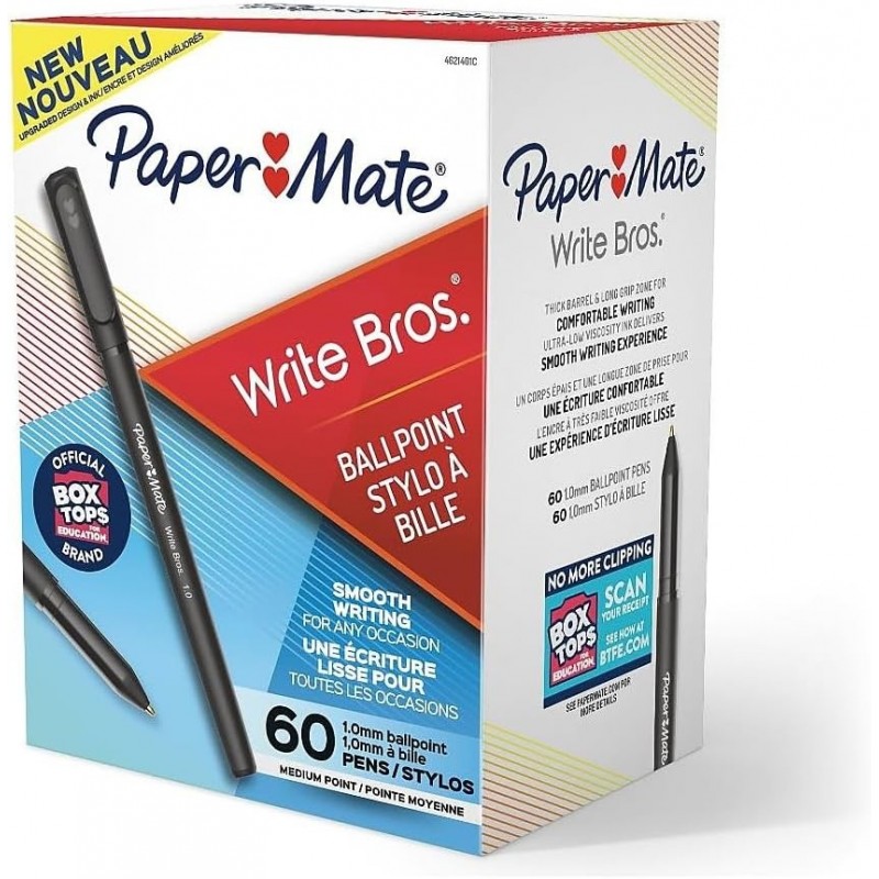 Paper Mate 4621401 Kugelschreiber, mittlere Spitze, 60/PK, schwarz