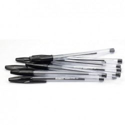 Promarx Tc Ball Clear Stick Pens, mittlere Spitze, 1,0 mm, schwarze Tinte, 10 Stück