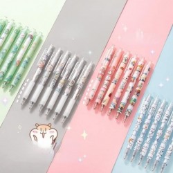 6er-Pack Kawaii-Stifte, süße 0,5-mm-Gelstifte mit Druckknopf, schnelltrocknende Kugelschreiber mit Geltinte in Schwarz, Schulbedarf und Schreibwaren für den Schulanfang (Gelb1)