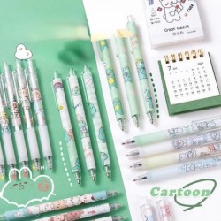 6er-Pack Kawaii-Stifte, süße 0,5-mm-Gelstifte mit Druckknopf, schnelltrocknende Kugelschreiber mit Geltinte in Schwarz, Schulbedarf und Schreibwaren für den Schulanfang (Gelb1)