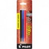 Pilot, FriXion Ball Gel-Tintenminen für löschbare Stifte, feine Spitze 0,7 mm, 3er-Pack, Schwarz, Blau und Rot