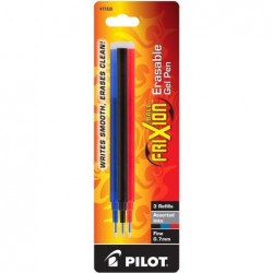 Pilot, FriXion Ball Gel-Tintenminen für löschbare Stifte, feine Spitze 0,7 mm, 3er-Pack, Schwarz, Blau und Rot