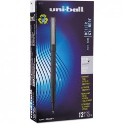 Sanford Uniball Roller Stick Pen, 0,5 mm Mikrospitze, schwarze Tinte, Dutzend (60151)