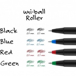 Sanford Uniball Roller Stick Pen, 0,5 mm Mikrospitze, schwarze Tinte, Dutzend (60151)