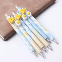 6 STK Kawaii Käse-Ei-Gelstift, schnelltrocknend, 0,5 mm Spitze, schwarze Tinte, Press-Gelstift, süßer Schreib-Kugelschreiber, Schreibwaren für Büro und Schule