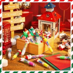 Kosiz 48 Stück Mini-Weihnachtskugelschreiber, mehrfarbig, 4-in-1, süße Druckkugelschreiber, Weihnachtsstifte in Großpackung für Weihnachten, Winterferien, Geburtstage, Partys, Büro-Schreibbedarf, 24 Stile