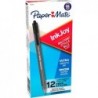 Paper Mate® InkJoy 100 RT-Stifte, mittlere Spitze, 1,0 mm, durchscheinende schwarze Schäfte, schwarze Tinte, 12er-Pack