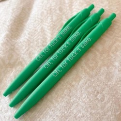 Lustiges, gummiertes Stifteset von Sleek Write – oh, verdammt noch mal, 3 Kugelschreiber mit humorvoller und unhöflicher Sprache, handgefertigtes Stift-Schreibtischzubehör, Stifte als Geschenk für Kollegen, schwarze Tinte (Pink)