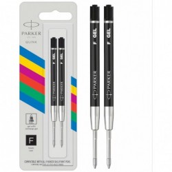 Parker Gelstift-Mine, feine Spitze (0,5 mm), schwarze QUINK-Tinte, 2 Stück